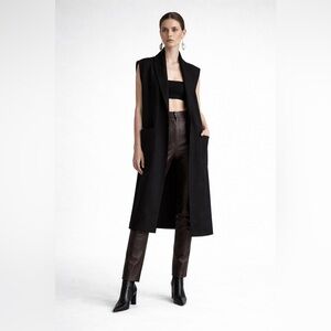 HAPPILY GREY - Minimalist long cardigan | elegant structured silhouette